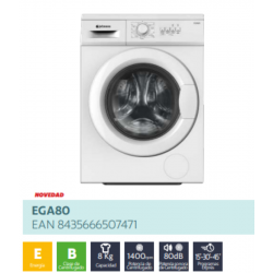 LAVADORA JOHNSON 8KG CLASE E 1400RPM 23 PROG BLANCA