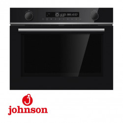 HORNO CON MICROONDAS JOHNSON 45cm CRISTAL NEGRO
