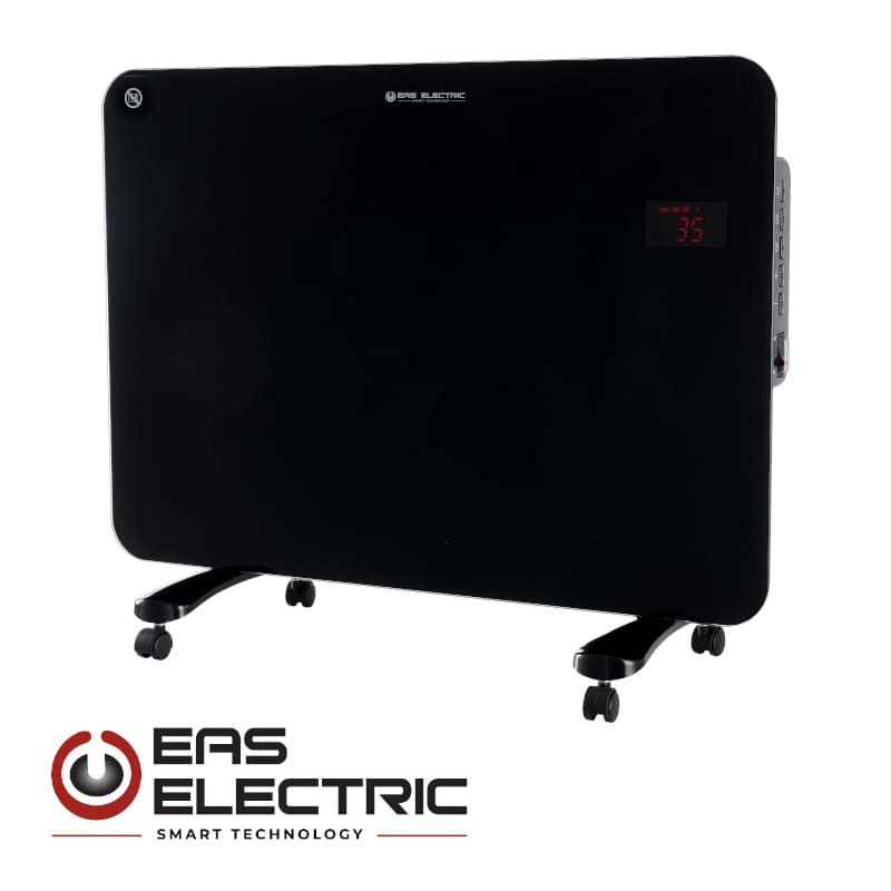CONVECTOR CRISTAL NEGRO 1500W TERMOSTATO 3 VELOCIDADES